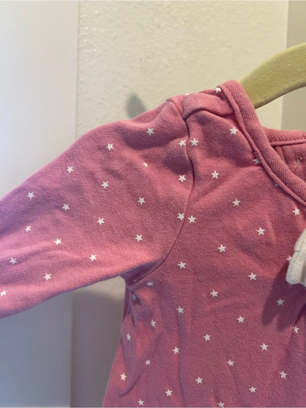 Baby Gap Pink & White Star One-Piece Romper with Bow